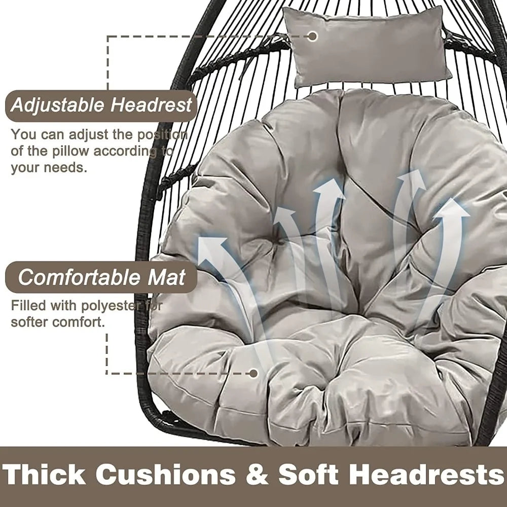 Outdoor Egg Swing Chair with Stand for Relaxation