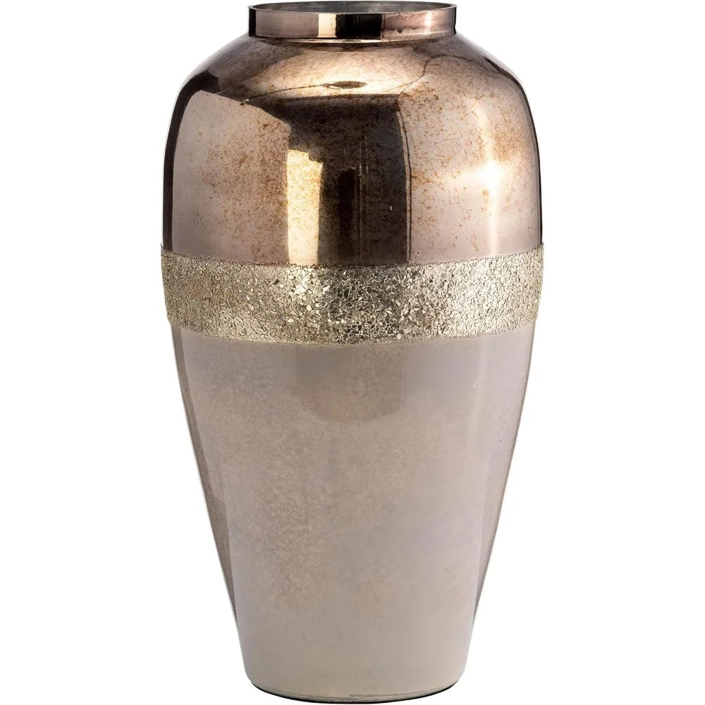 Luxury Glass Vase Metallic Gold Centerpiece For Home Decor