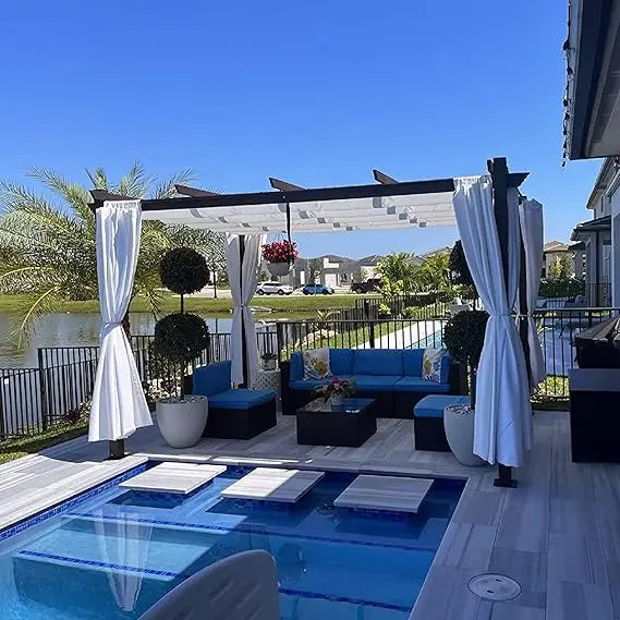 Retractable Pergola Aluminum With Sun Shade Canopy
