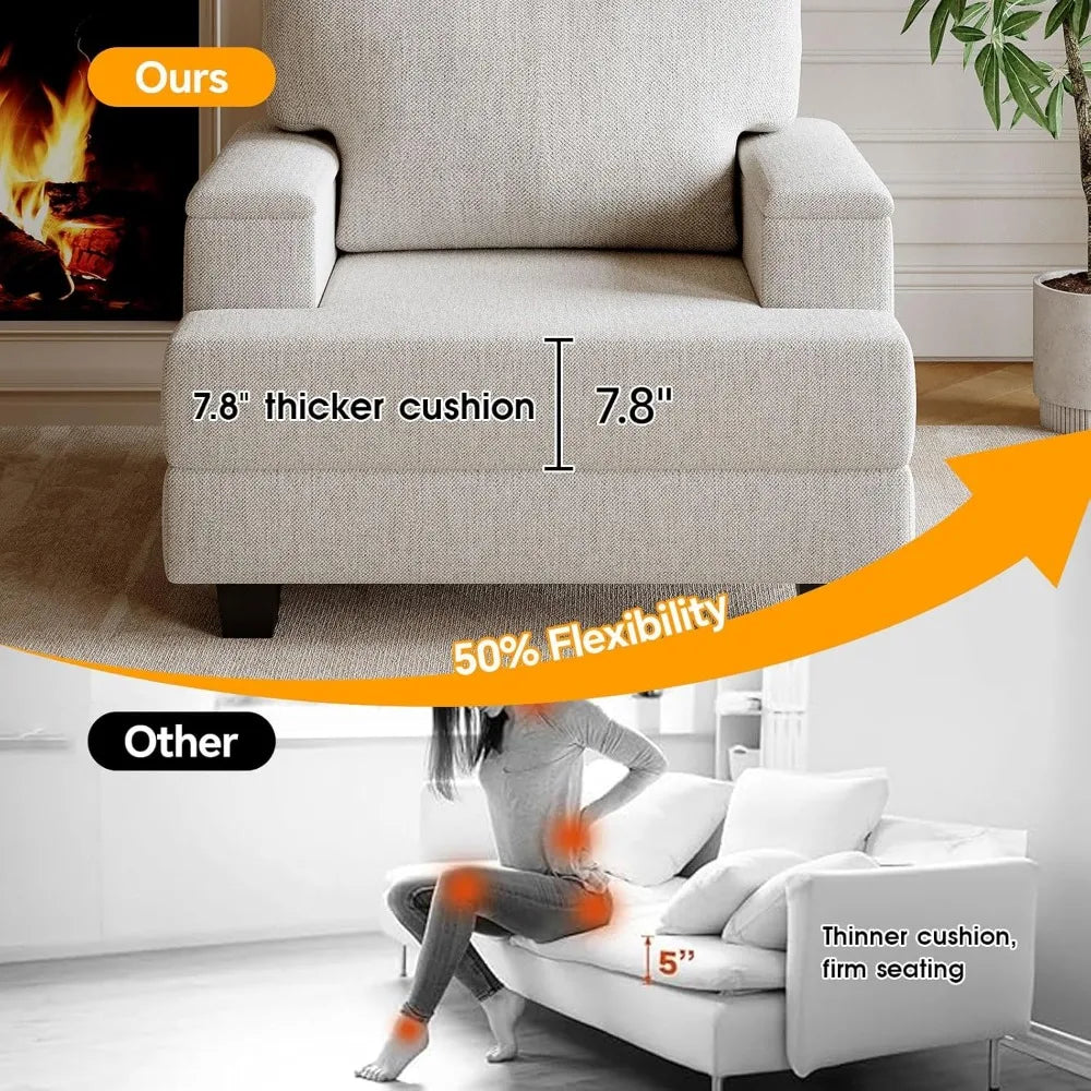 Oversized Accent Chair With Armrest Organizer Cushioned