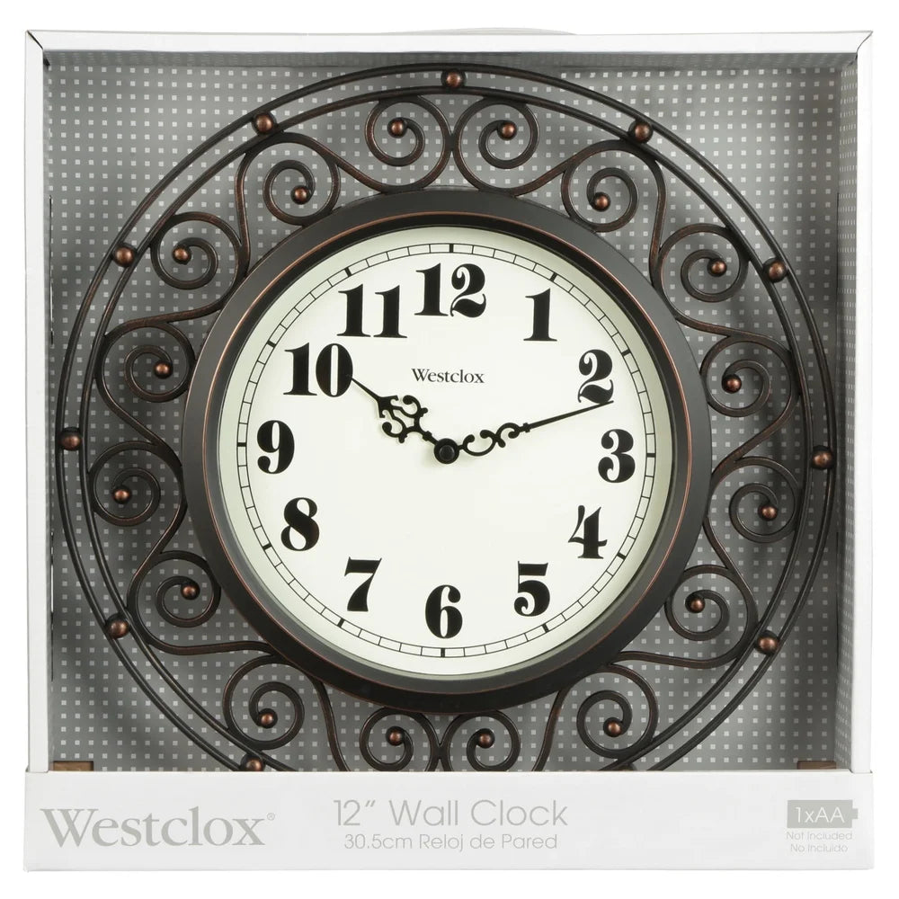 Wrought Iron Decorative Wall Clock with Large Numbers