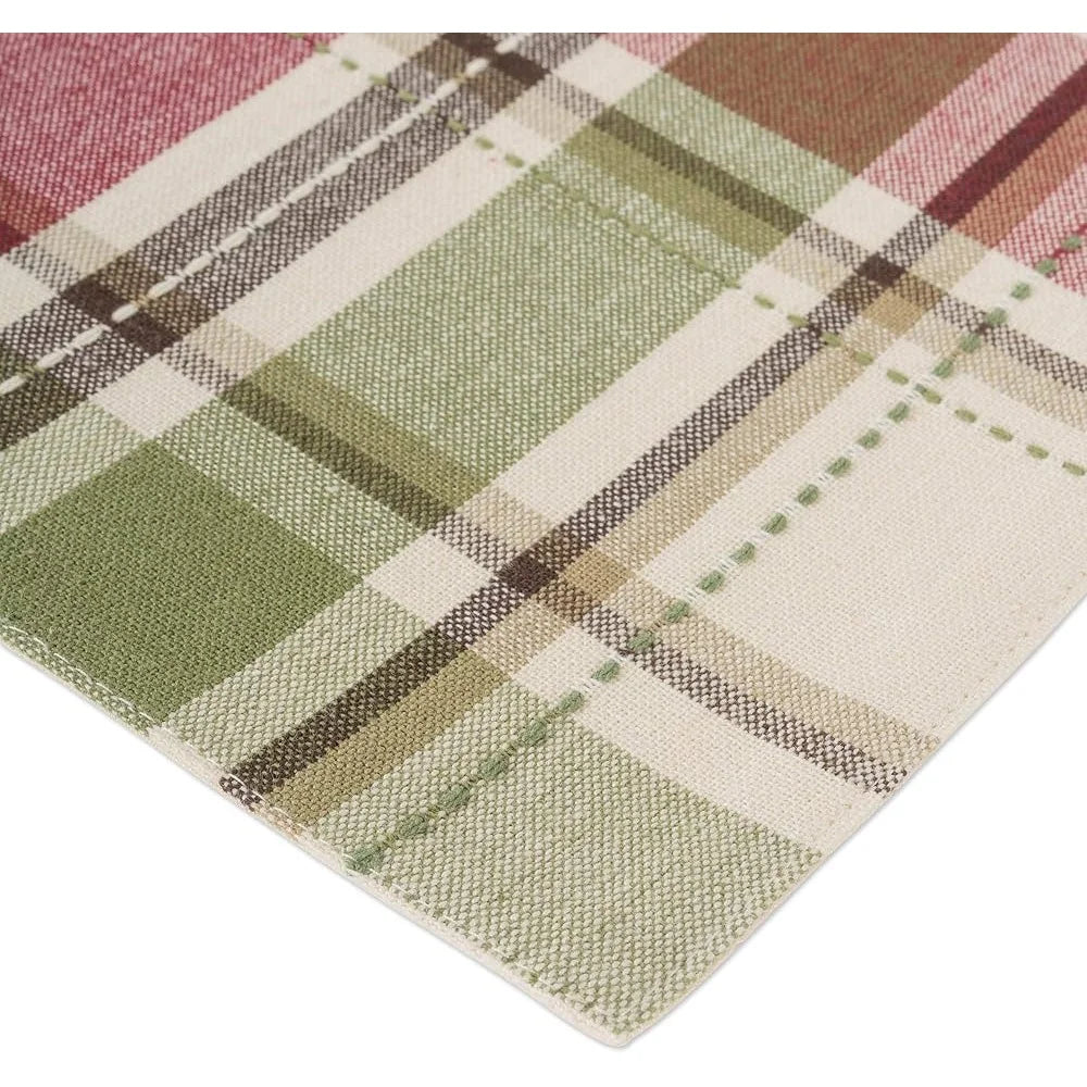 Cotton Placemat Set Of Four 13x19 Rustic Plaid Fall Dining