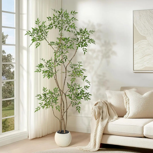 HiMISSCN Nandina Artificial Tree Floor Plant for Home Decor