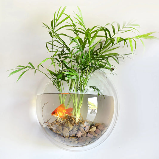 Wall Mounted Fish Tank Vase Acrylic Plant Holder Decor
