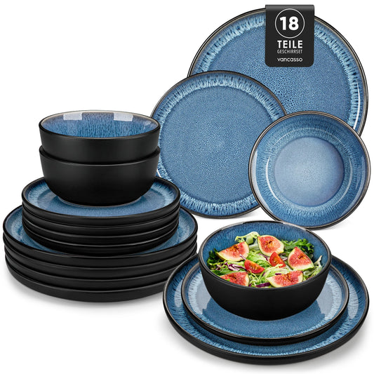 Vancasso 18 Piece Dinnerware Set Stoneware Microwave Safe