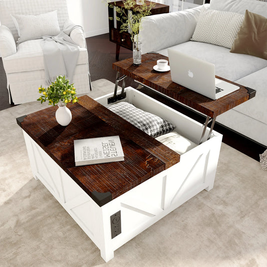 Lift Top Coffee Table with Hidden Storage for Living Room