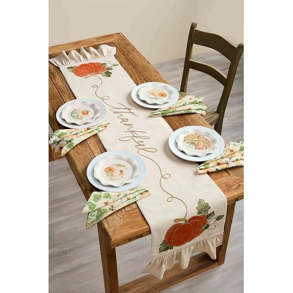 Thanksgiving Stacked Pumpkins Ceramic Stoneware Salad Plate