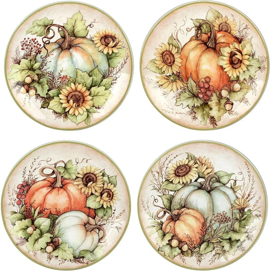 Autumn Breeze Salad Plates Set of 4 Harvest Artistry Ceramic