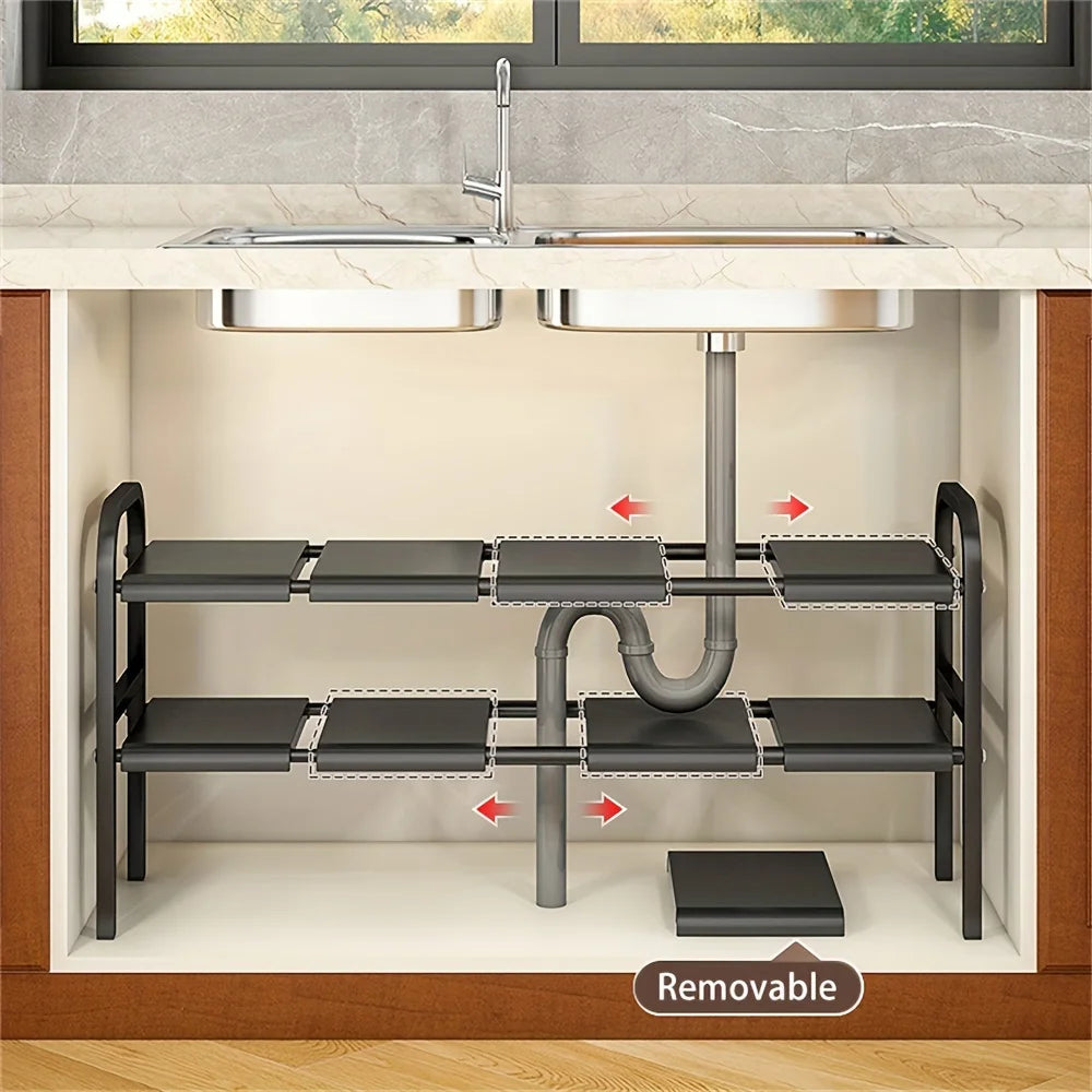 Expandable Under Sink Organizer With Removable Baskets