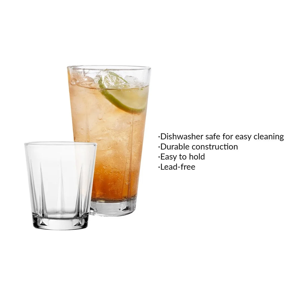 12Pc Clear Drinkware Set Durable Glasses Juices And Water
