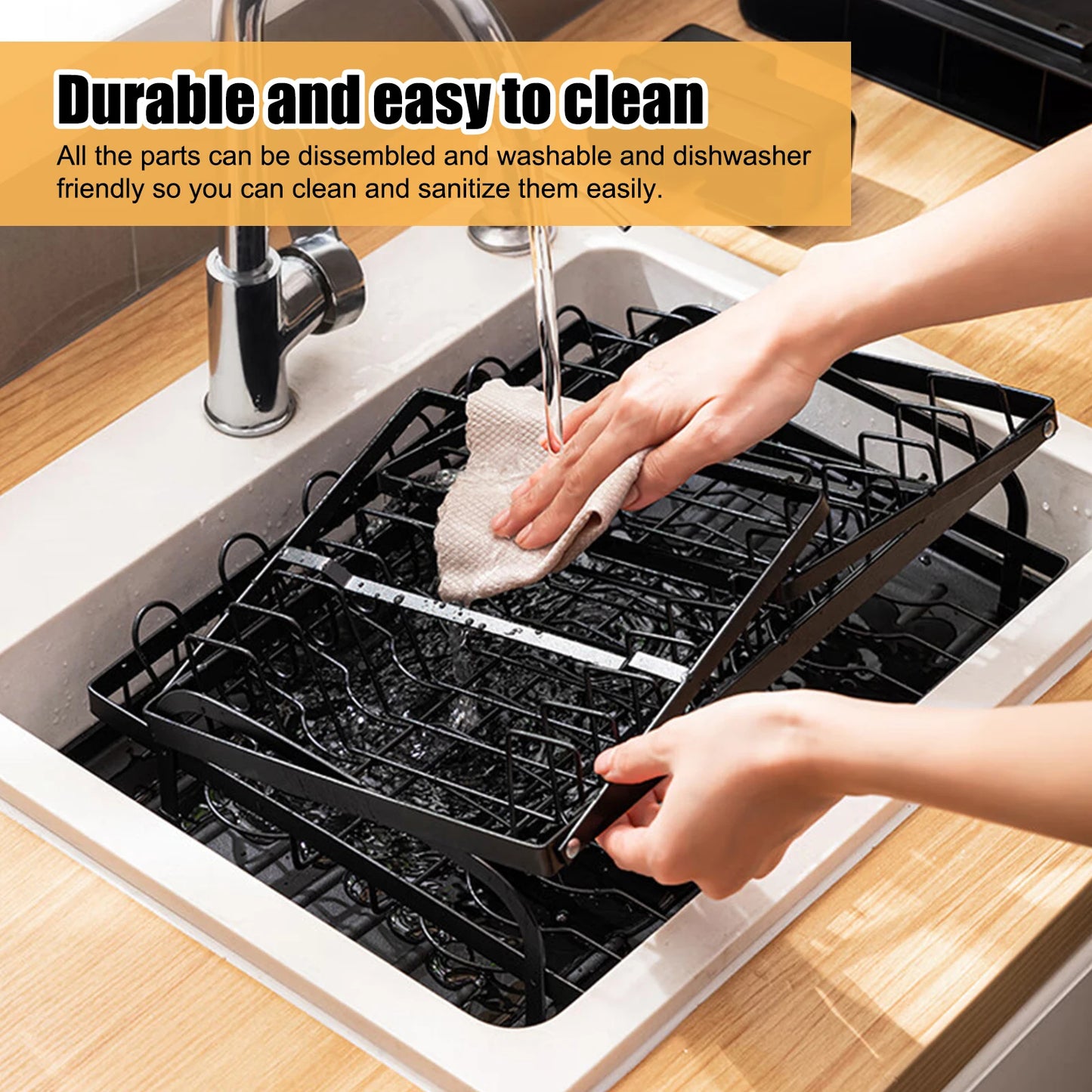 2 Tier Stainless Steel Dish Rack For Kitchen Counter