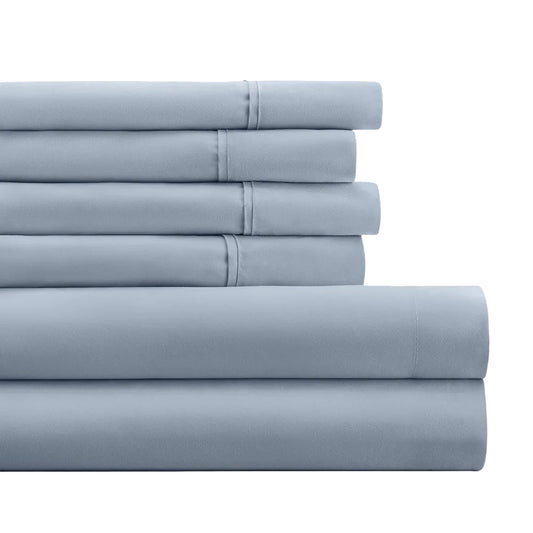 Queen Microfiber 6 Piece Set Hypoallergenic Deep Pocket