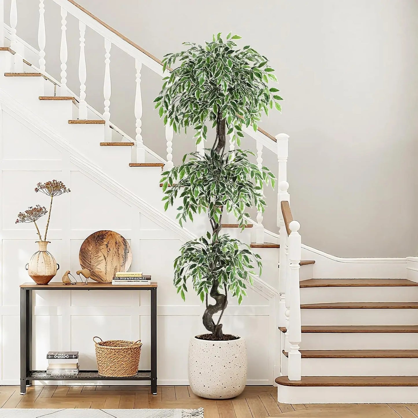 HiMISS Artificial Ficus Tree Indoor Outdoor Decor Moss