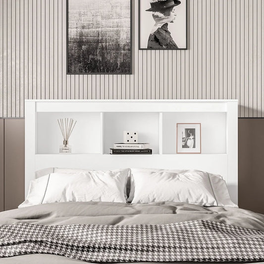 Madison Full Size Bookcase Headboard With 3 Open Shelves