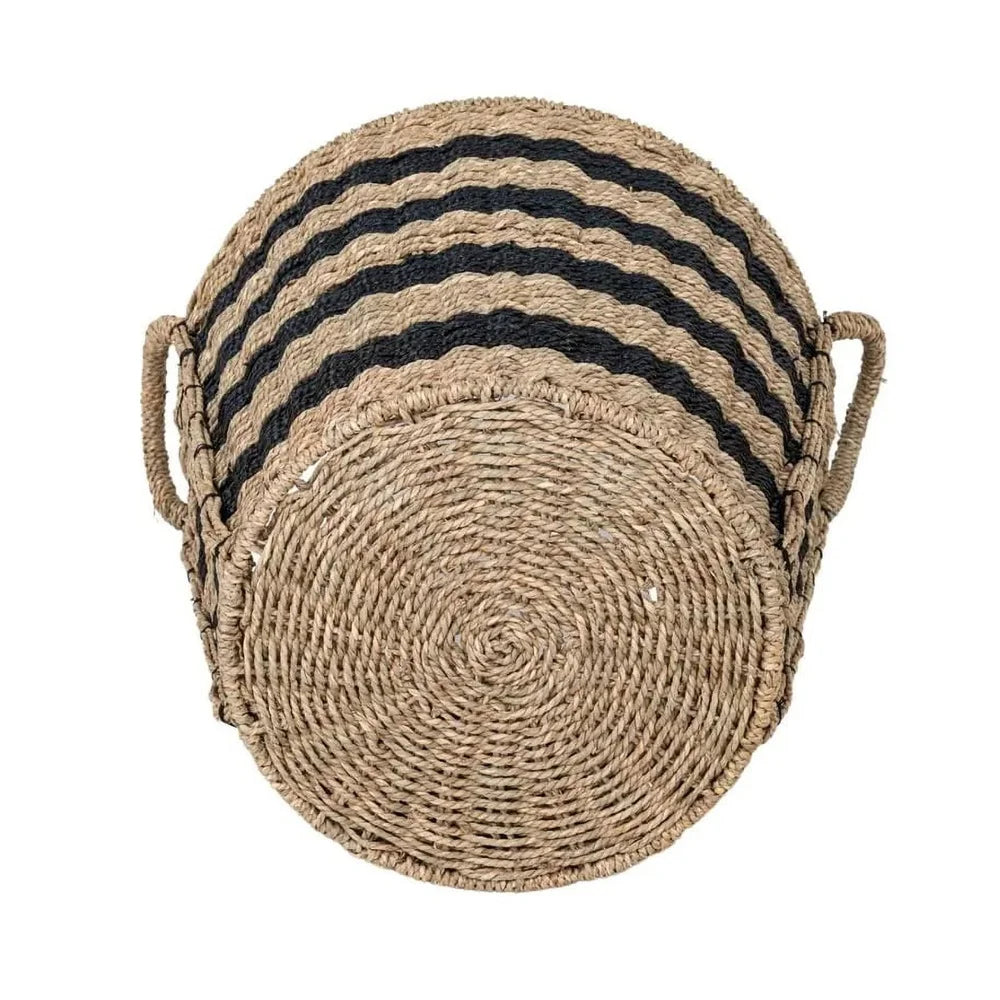 Extra Large Handwoven Seagrass Basket With Steel Frame