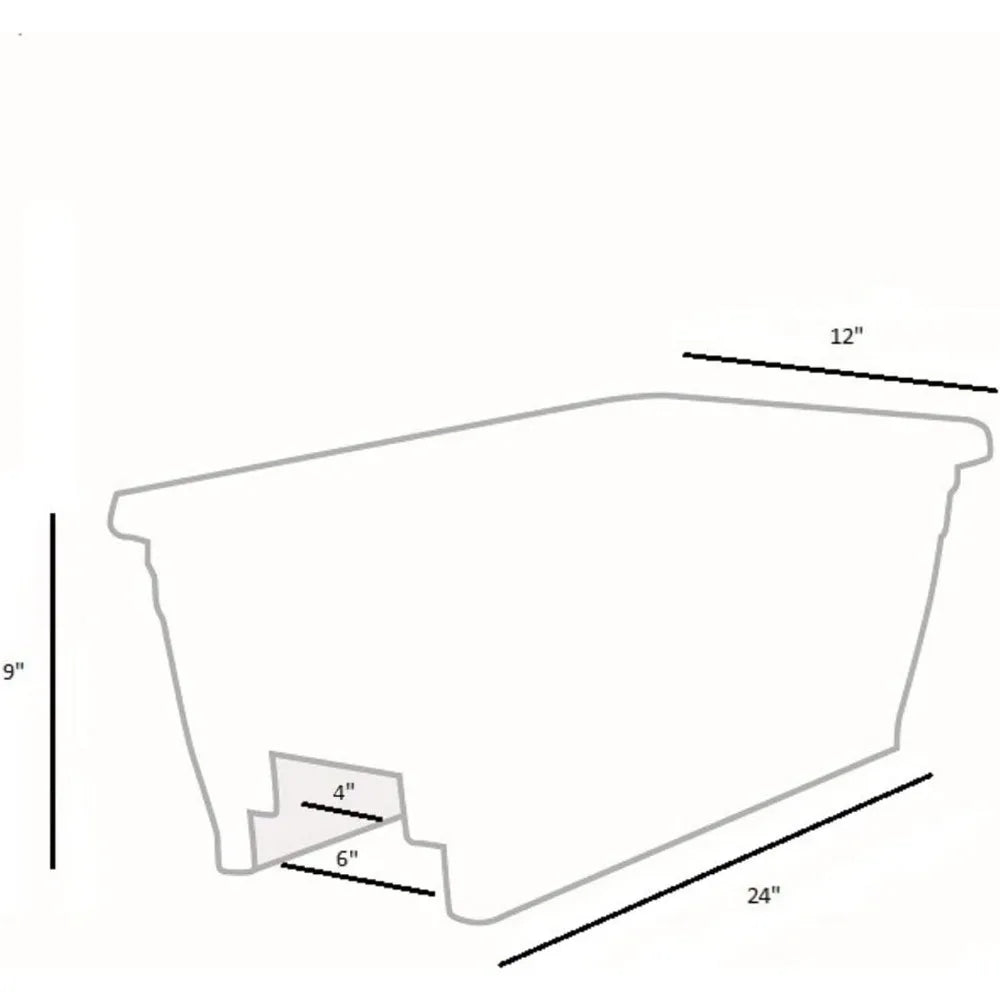 HC Companies 24 Inch Heavy Duty Plastic Deck Rail Planter