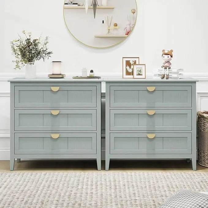 Three Drawer Dresser Bedroom Modern Wood Chest of Drawers