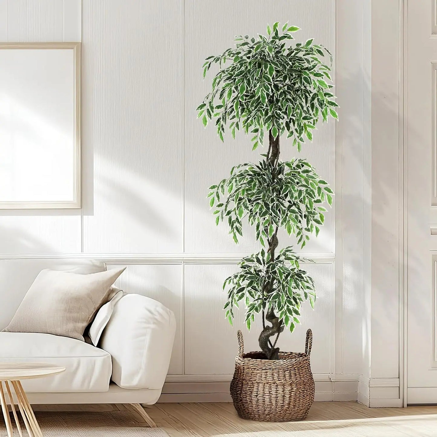 HiMISS Artificial Ficus Tree Indoor Outdoor Decor Moss