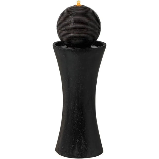 Modern Zen Outdoor Water Fountain with LED Light for Garden