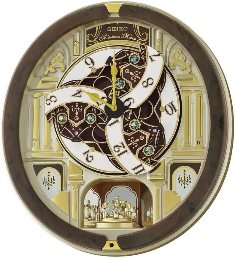 Melodies In Motion Wall Clock Golden Chandelier Decor