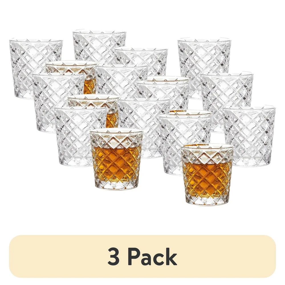 Clear Diamond Cut Shot Glasses Set Of 6 3 Oz Dishwasher Safe