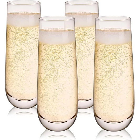 Stemless Champagne Flutes For Wine Prosecco Cocktail Gift