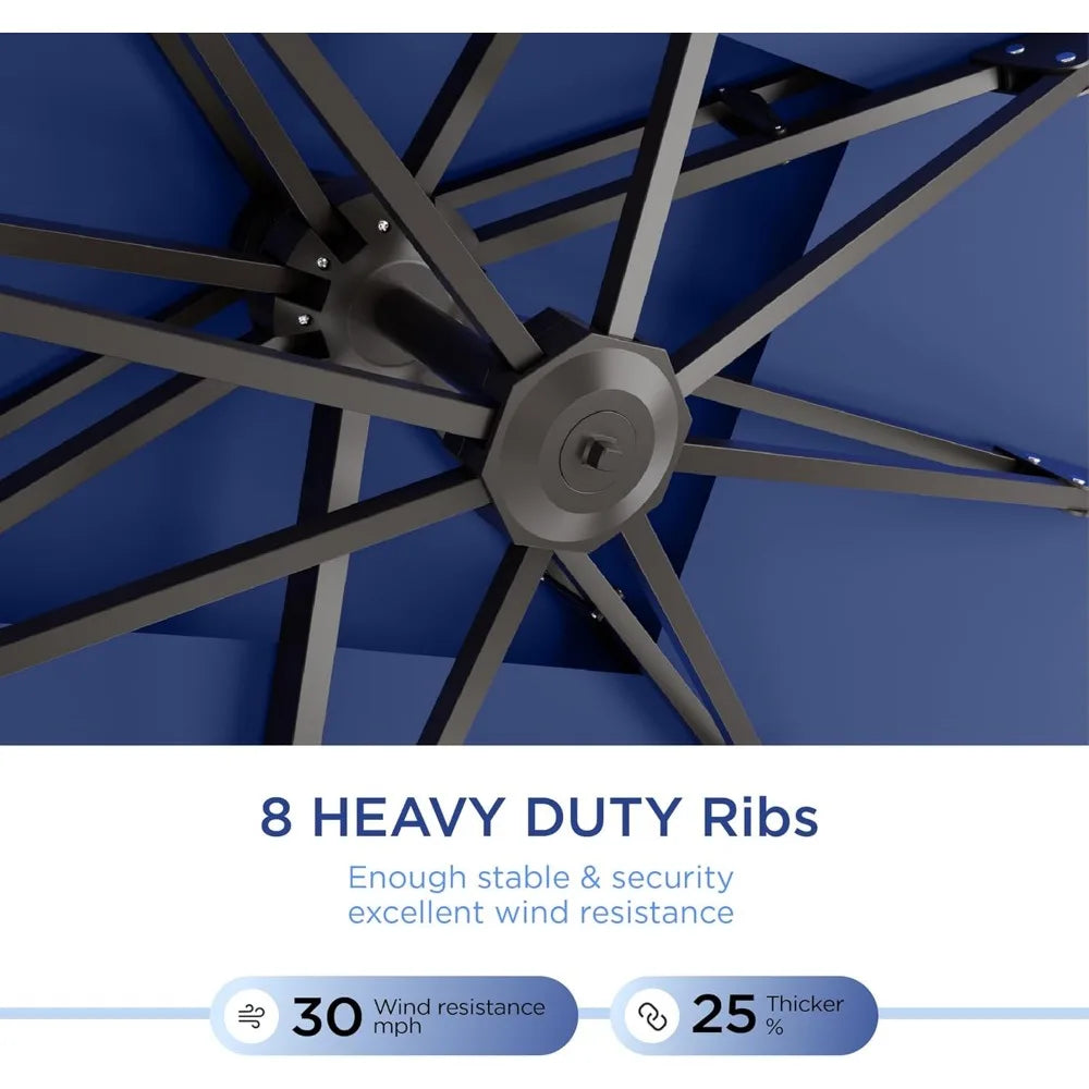 Patio Cantilever Umbrella With 360 Degree Rotation Windproof