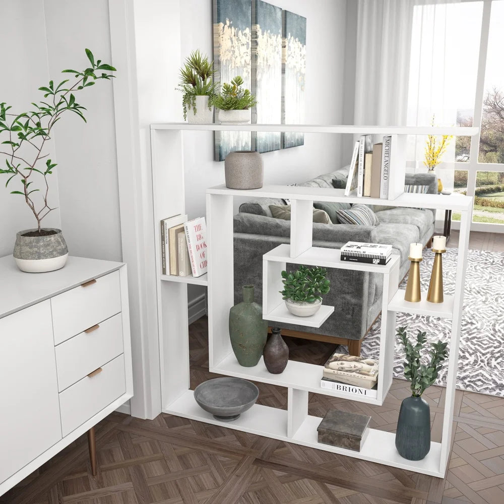 4 Tier Modern Bookcase Open Shelf Storage Unit Living Room