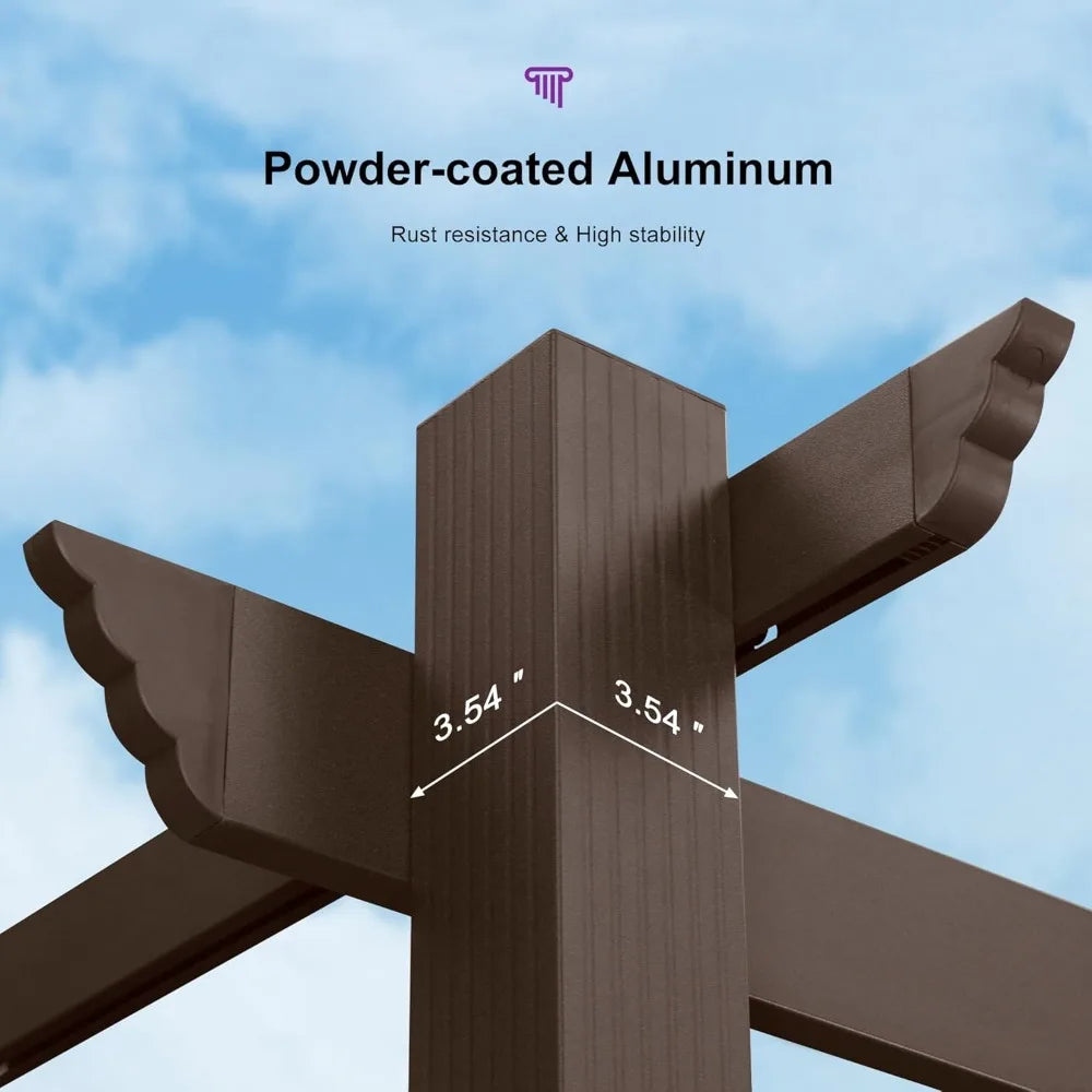Retractable Pergola Aluminum With Sun Shade Canopy