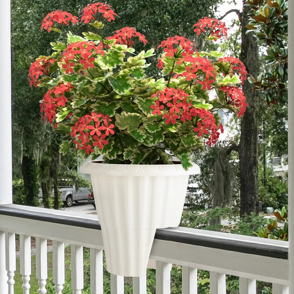 Outdoor Railing Planter Box With Plastic Drainage Insert