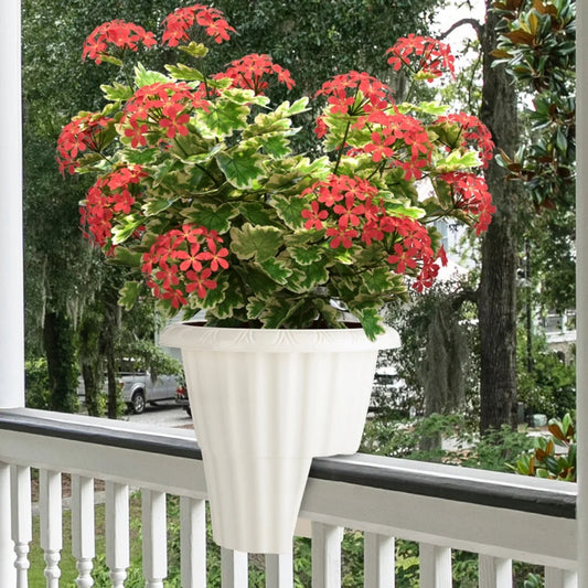 Outdoor Railing Planter Box With Plastic Drainage Insert