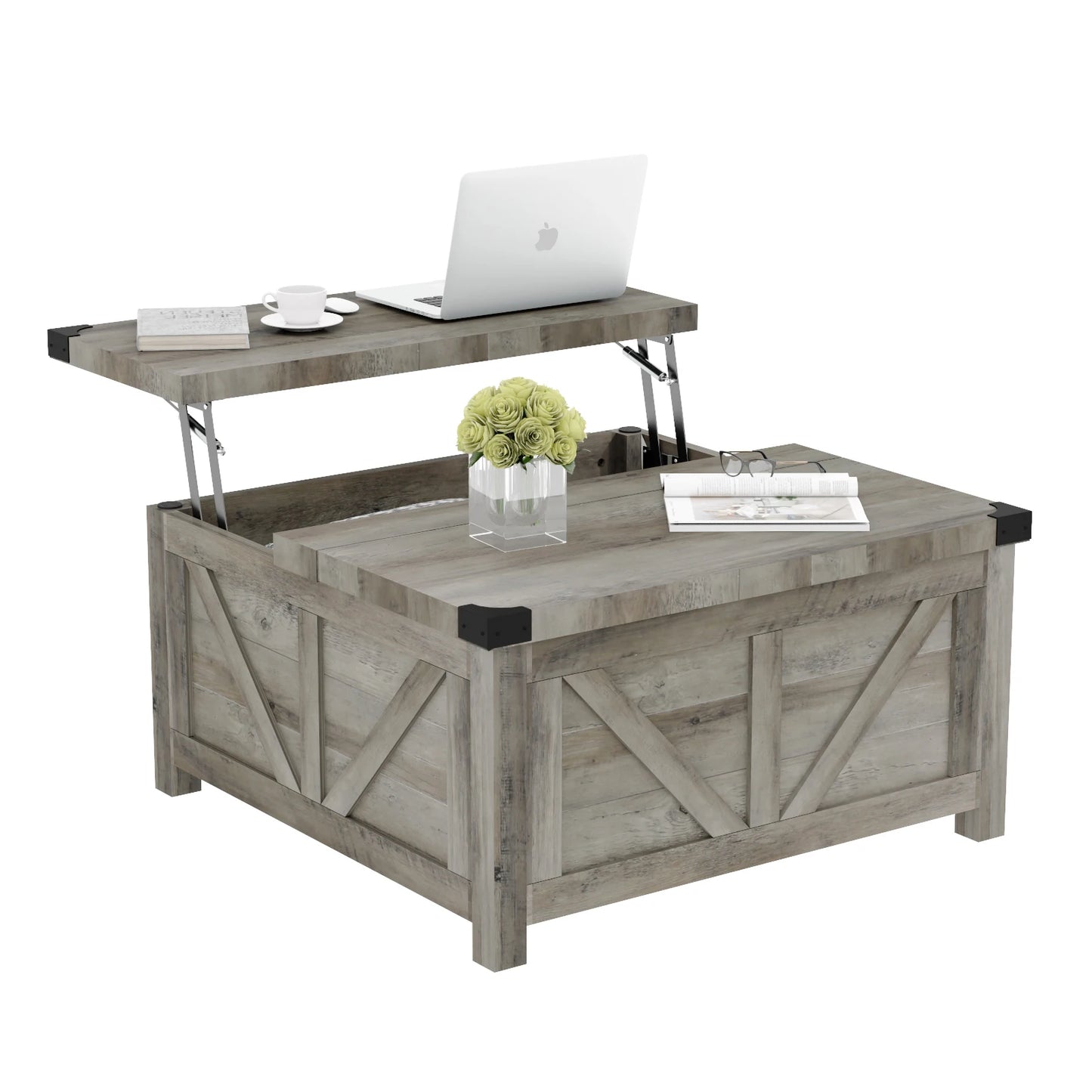 Lift Top Coffee Table with Hidden Storage for Living Room