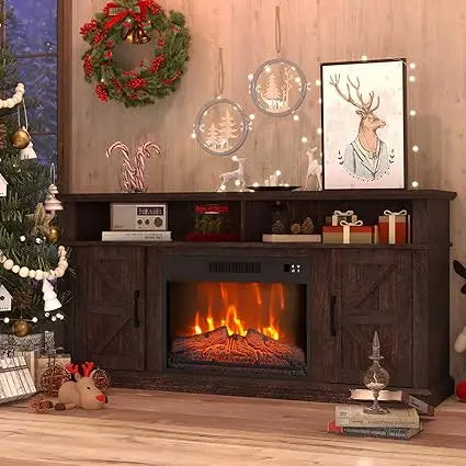 Antique White Fireplace TV Stand for 65 Inch Televisions