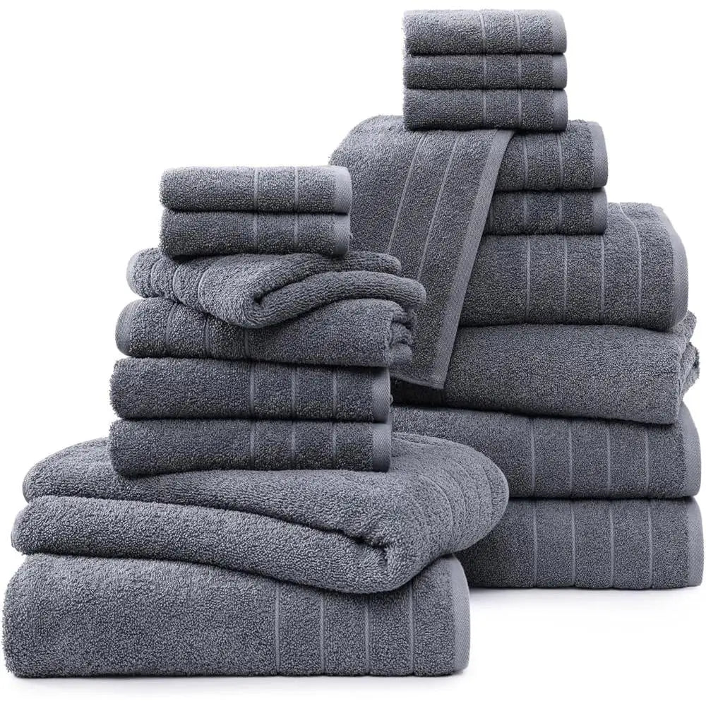 Ultra Soft Cotton Bath Towel Set 18 Piece Quick Dry Gift