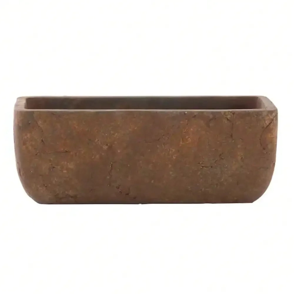 Rust Cement Trough Planter 8 Inch Indoor Windowsill Pots