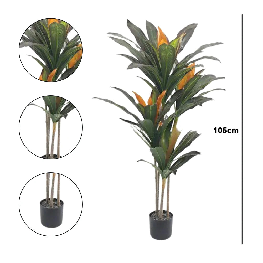 HiMISCN Artificial Dracaena Tree Indoor Decor Faux Plant