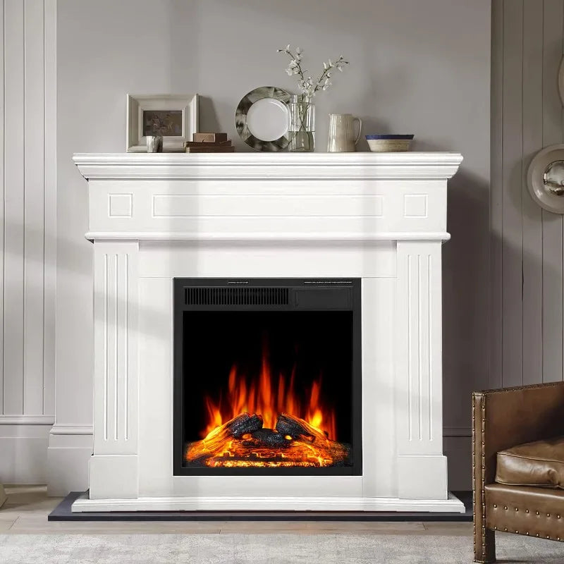 R.W.FLAME 43 Inch Electric Fireplace Mantel With TV Stand