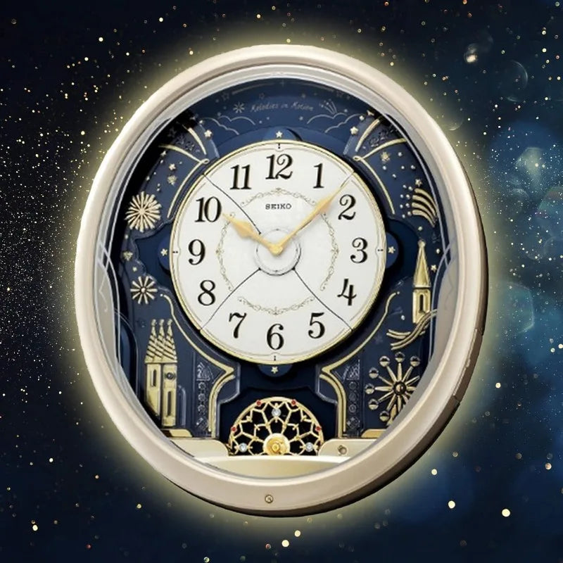 Seiko Melodies in Motion Wall Clock Starry Night LED