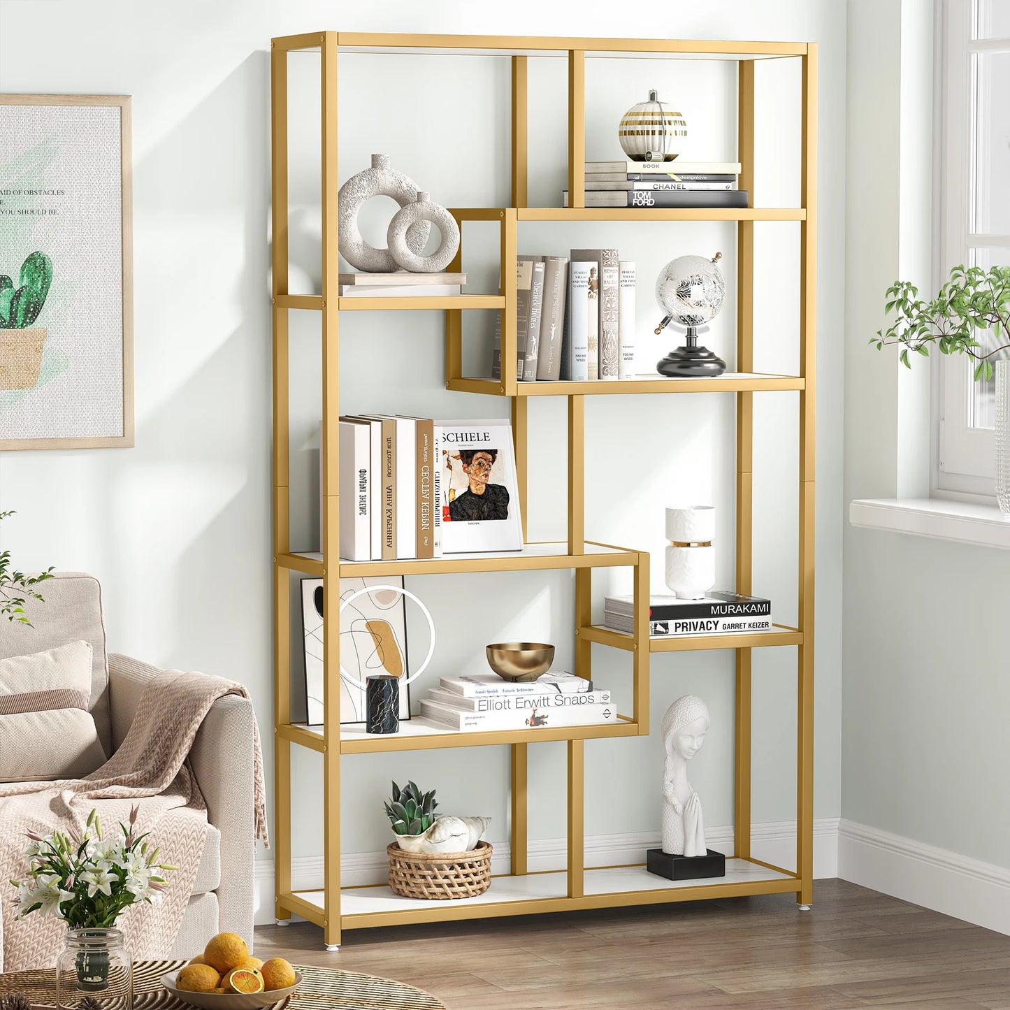 Tribesigns 5 Tier Etagere Bookshelf Modern Display Rack