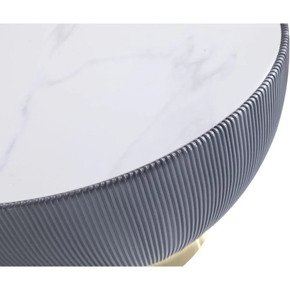 Anderson Modern Round Coffee Table 28.15in Ceramic Marble