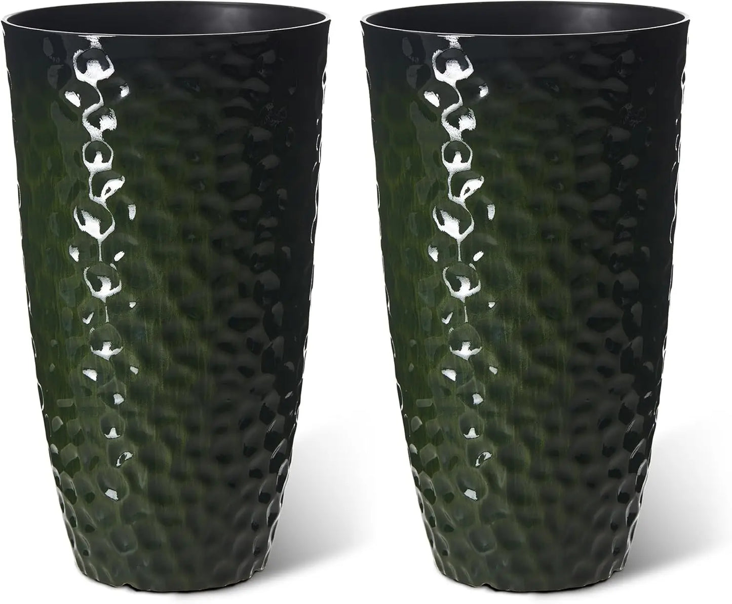 Tall Planter Set Of 2 Honeycomb Cobalt Blue Round Pots