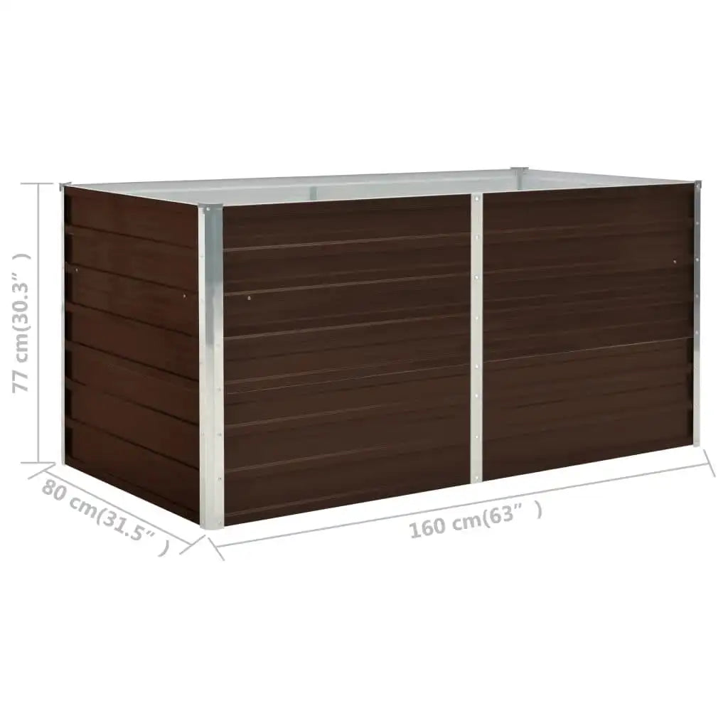 Raised Garden Bed Metal 160x80x77 Patio Galvanised Steel