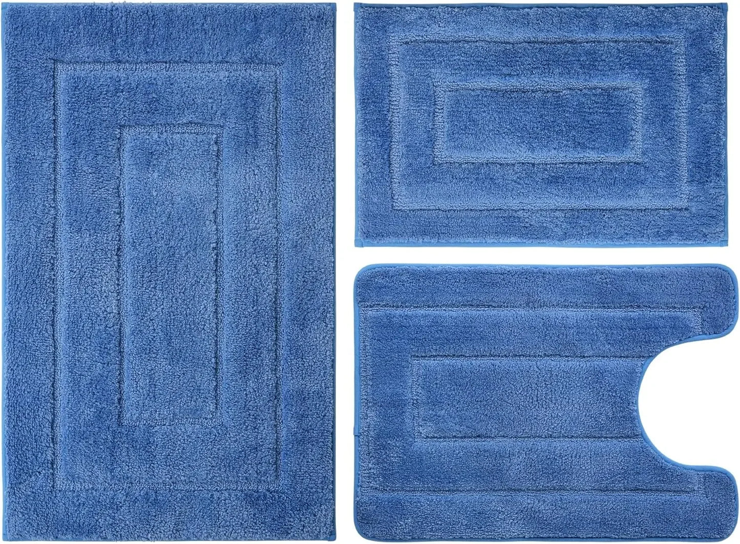 Ultra Absorbent Microfiber Bathroom Rug Set 3 Piece
