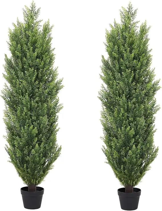 4Ft Topiary Trees Artificial Outdoor 2 Pack UV Resistant