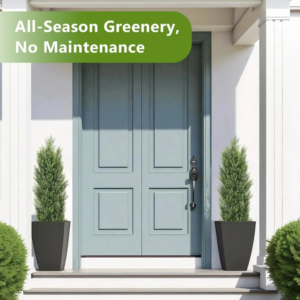 4Ft Topiary Trees Artificial Outdoor 2 Pack UV Resistant