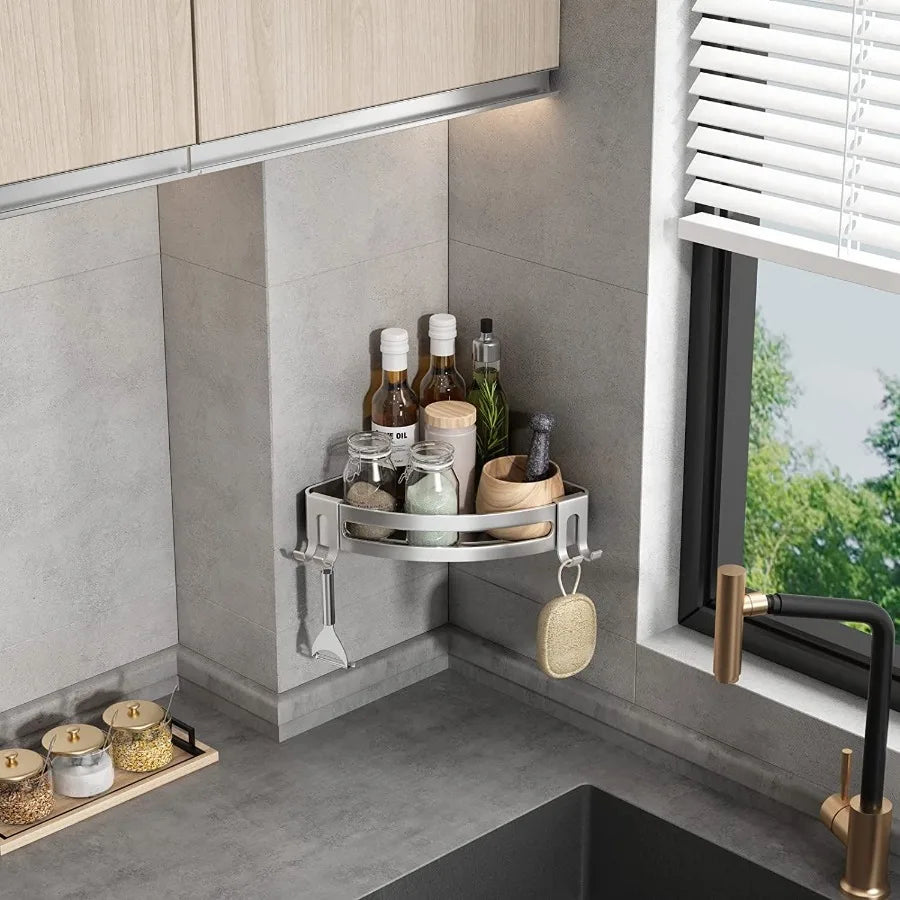 Shower Corner Shelf Caddy Two Pack No Drill Organizer