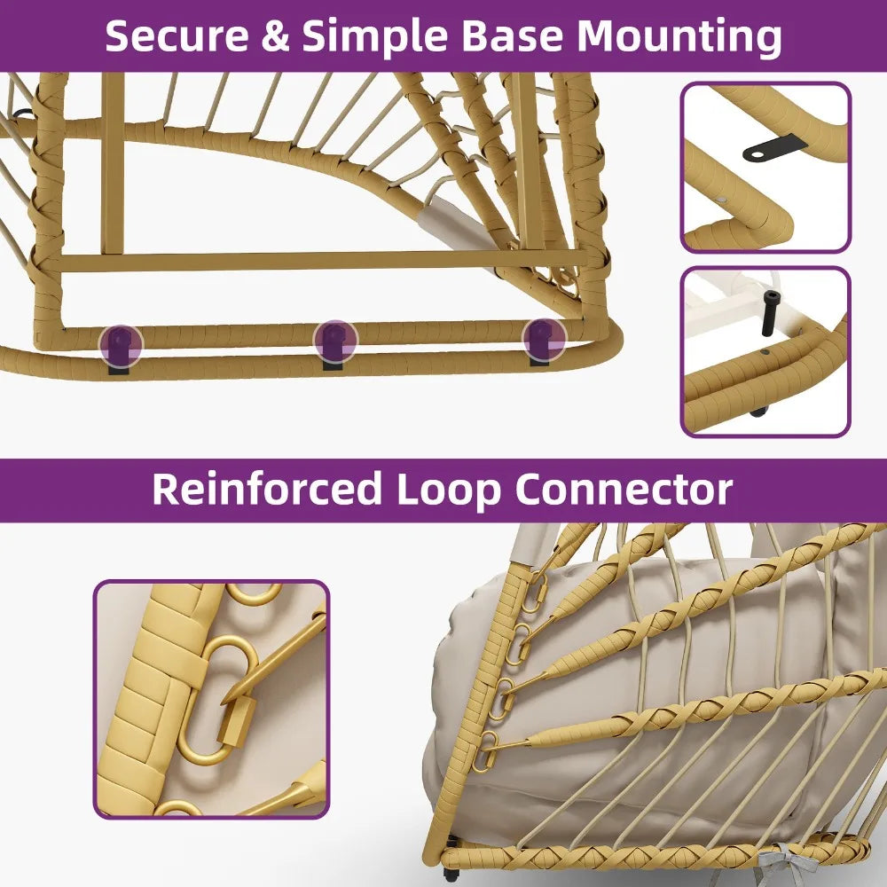 Hanging Rattan Wicker Egg Chair Swing For Indoor Outdoor