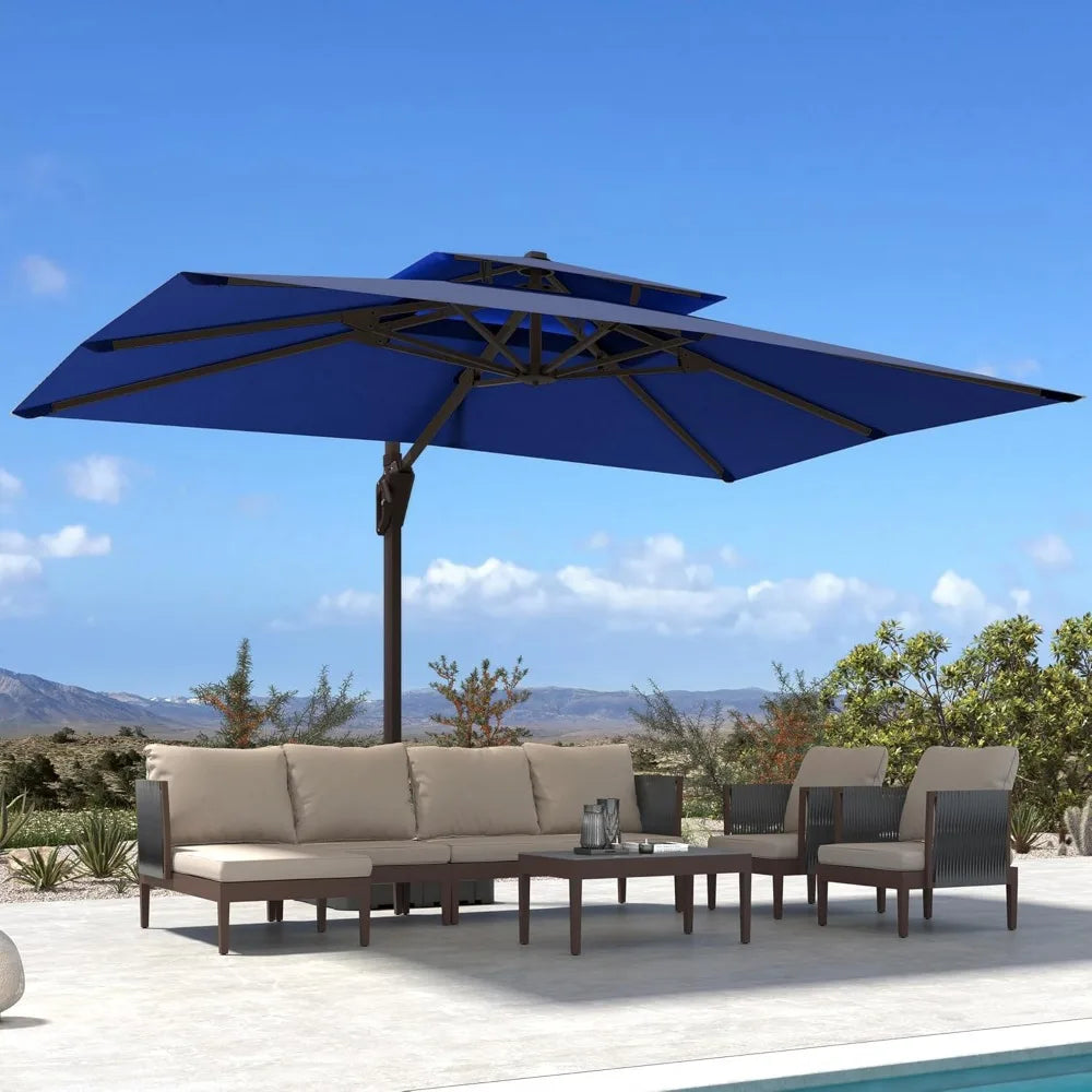 Patio Cantilever Umbrella With 360 Degree Rotation Windproof