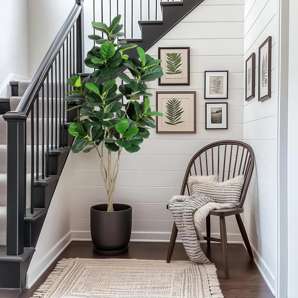 HiMISSCN Faux Fiddle Leaf Fig Tree For Home Decor Indoor