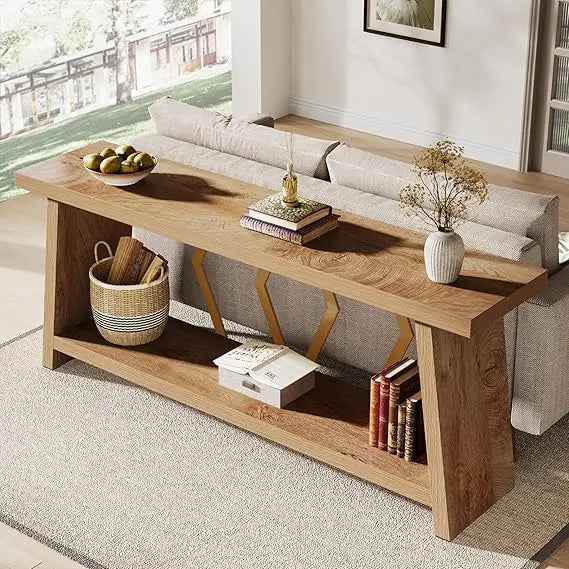 70.86 Inch Long Sofa Table For Living Room With Storage